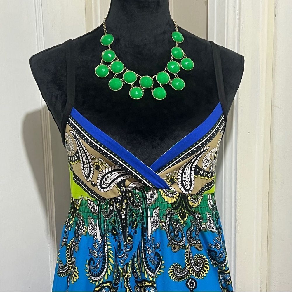 Bailey Blue Green Blue Paisley Dress Women's Small